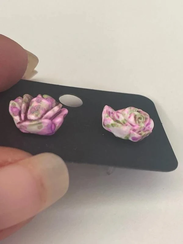 Boucles d’oreilles rose bicolore – photo 2